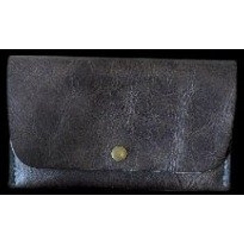 Women's Brown Marbled Leather Snap Clasp Wallet - 4 Interior Pouches, Nice Cond. - Picture 1 of 4